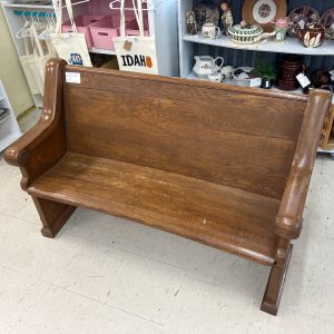 Vintage Carved Oak Church Pew