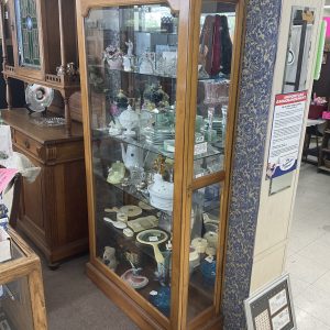 Beautiful locking pecan finish display case