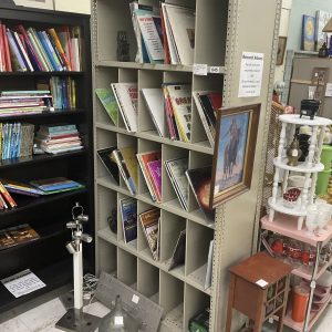 Vintage metal shelf with dividers