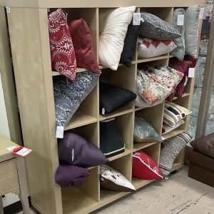 Laminated wood open divided display case