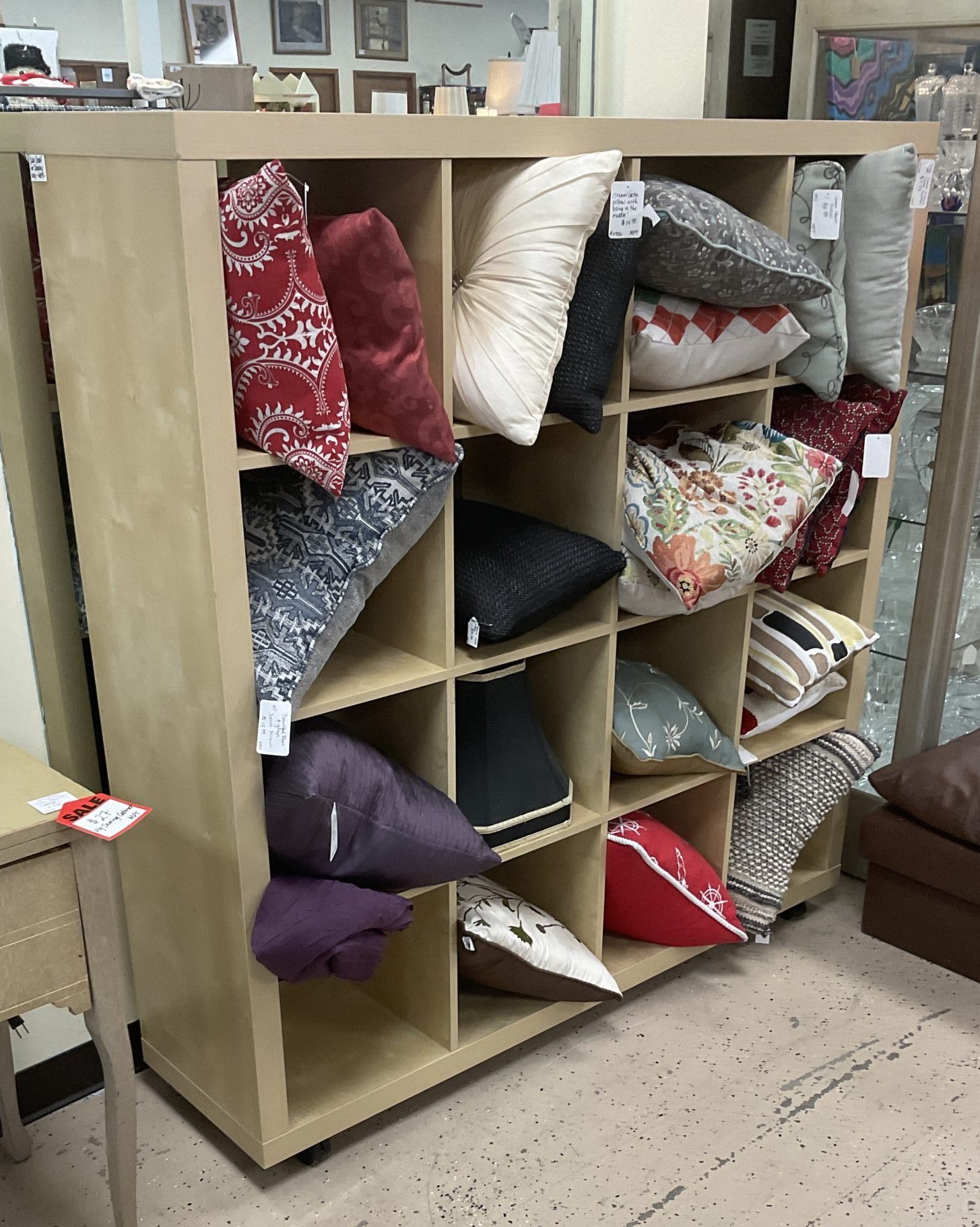 Laminated wood open divided display case