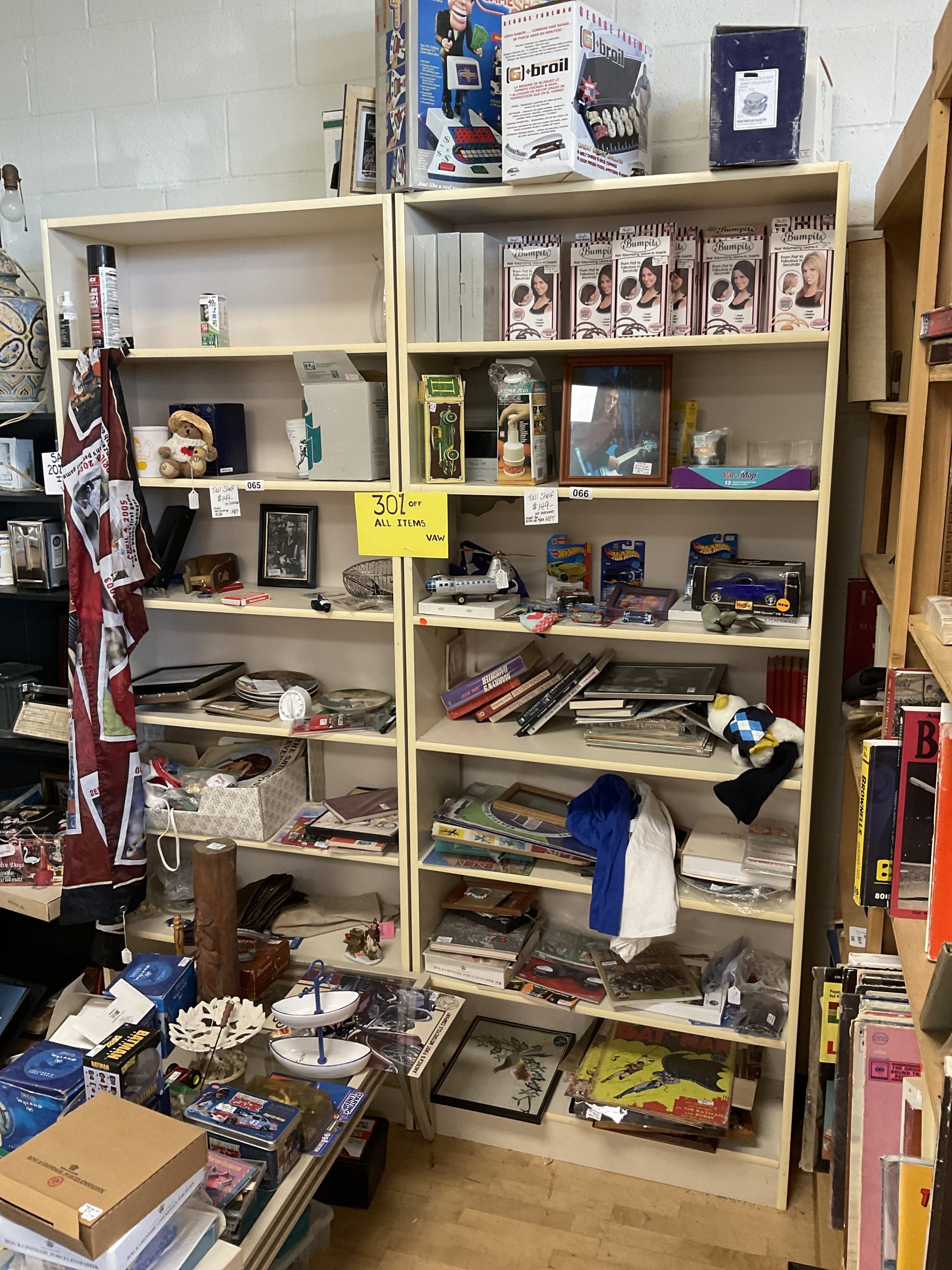 Wood laminate painted shelves